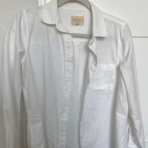 Tomboy White Button Down Cotton Shirt
